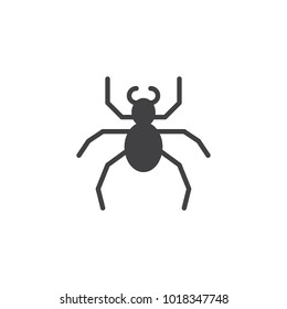 Bug insect icon vector, filled flat sign, solid pictogram isolated on white. Beetle symbol, logo illustration.