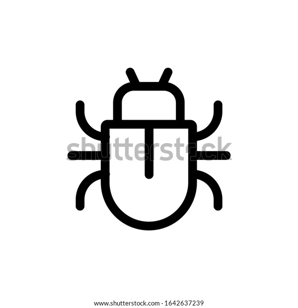 Bug Insect Icon Vector White Background Stock Vector (Royalty Free ...