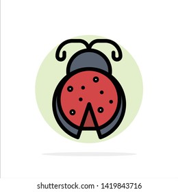 Bug, Insect, Ladybug, Spring Abstract Circle Background Flat color Icon