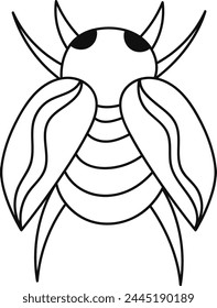 Ilustración vectorial forrada de insecto insecto
