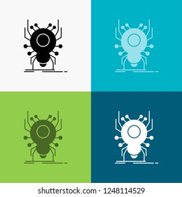 Bug, insect, spider, virus, App Icon Over Various Background. glyph style design, designed for web and app. Eps 10 vector illustration