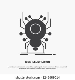 Bug, insect, spider, virus, App Icon. glyph vector gray symbol for UI and UX, website or mobile application
