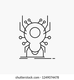 Bug, insect, spider, virus, App Line Icon. Vector isolated illustration