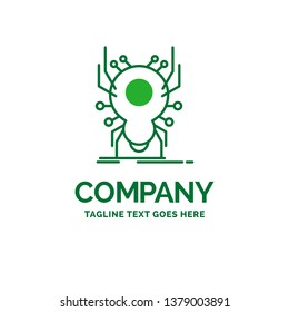 Bug, insect, spider, virus, App Flat Business Logo template. Creative Green Brand Name Design.
