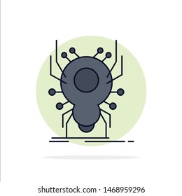 Bug, insect, spider, virus, App Flat Color Icon Vector. Vector Icon Template background