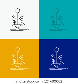 Bug, insect, spider, virus, web Icon Over Various Background. Line style design, designed for web and app. Eps 10 vector illustration