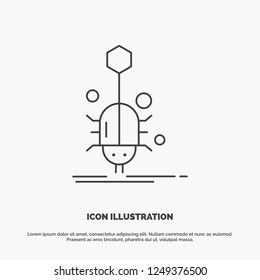 Bug, insect, spider, virus, web Icon. Line vector gray symbol for UI and UX, website or mobile application