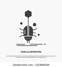 Bug, insect, spider, virus, web Icon. glyph vector gray symbol for UI and UX, website or mobile application