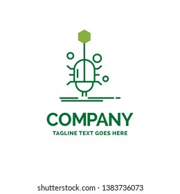 Bug, insect, spider, virus, web Flat Business Logo template. Creative Green Brand Name Design.