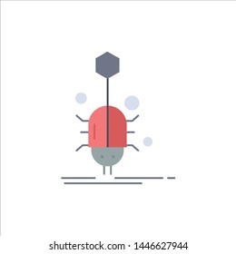 Bug, insect, spider, virus, web Flat Color Icon Vector
