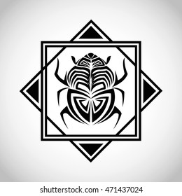bug insect tattoo animal draw abstract icon. frame and isolated design. Vector illustration