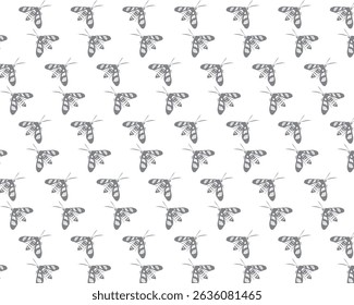 Bug Insect vector art, seamless patern black and white bug insect 16, suitable for background,textures decoration, cover design, paper print design, background.
