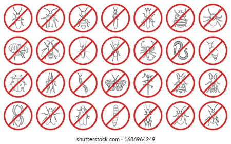 Bug of insect vector outline set icon.Vector illustration insect beetle. Isolated outline icon bug and fly beetle.