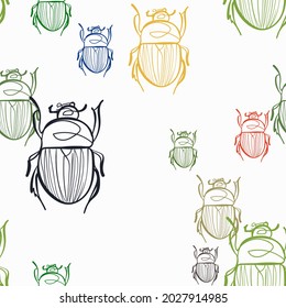 bug insect bug vector seamless bright pattern multicolor