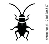 Bug Insight sketch vector icon 59 ,full black isolated.