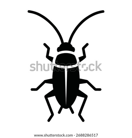 Bug Insight sketch vector icon 59 ,full black isolated.