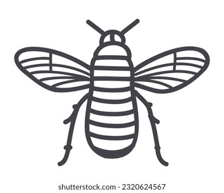 Bug isolated on white background, doodle vector illustration