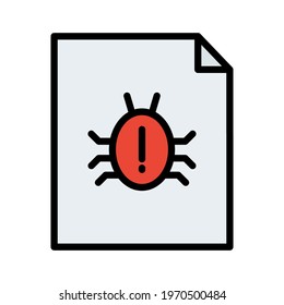 Bug, issues, testing report, document icon vector image. Can also be used for Web Marketing. Suitable for use on web apps, mobile apps and print media.
