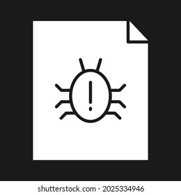 Bug, issues, testing report, document icon vector image. Can also be used for Web Marketing. Suitable for use on web apps, mobile apps and print media.