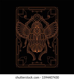 Bug label line art illustration
