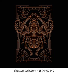 Bug label line art illustration