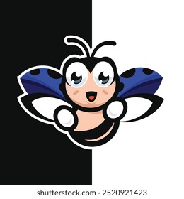 Bug ladybug blau fliegen niedlich maskottchen