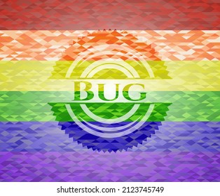 Bug lgbt colors emblem. Vector Illustration. Mosaic. 