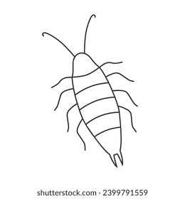 Bug line icon containing legs and little arms knows as bedbug. Vector