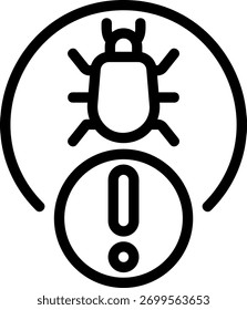 bug line icon illustration vector