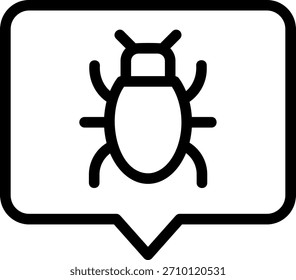 bug line icon illustration vector