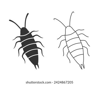 Bug line icon set containing legs and little arms knows as bedbug. Vector