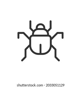 Bug line icon in trendy style. Stroke vector pictogram isolated on a white background. Bug premium outline icons.