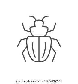 Bug line outline icon or insect concept