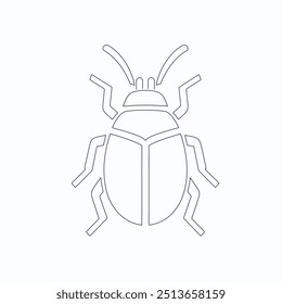 Bug line  Stroke vector elements for trendy design. Simple pictograms for mobile concept and web apps. Bug one line continuous. Line art bug isolated on transparent background