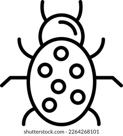 Bug Line Vector Icon Design