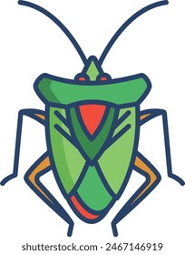 bug linear color vector illustration