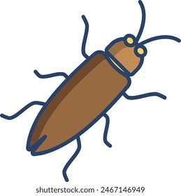 Bug linear color vector illustration