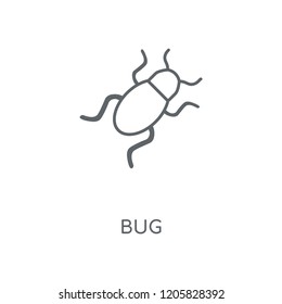 Bug linear icon. Bug concept stroke symbol design. Thin graphic elements vector illustration, outline pattern on a white background, eps 10.
