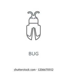 Bug linear icon. Bug concept stroke symbol design. Thin graphic elements vector illustration, outline pattern on a white background, eps 10.