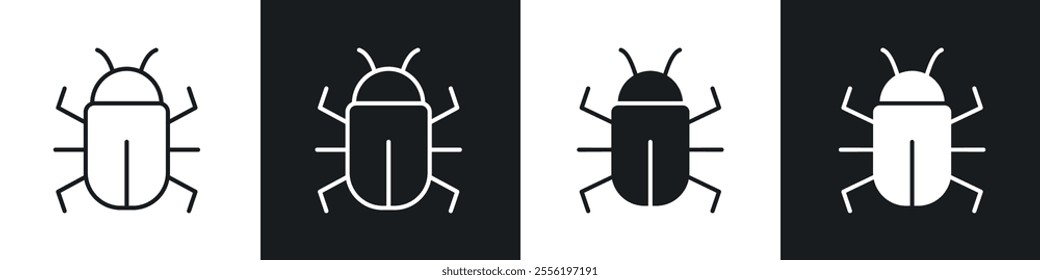 Bug linear icon set for app, and web design.