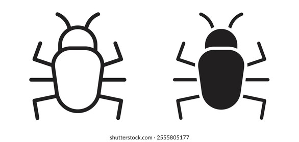 Bug liner icon vector set.