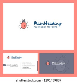 Bug  Logo design with Tagline & Front and Back Busienss Card Template. Vector Creative Design