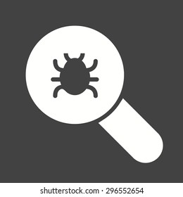 Bug, magnifying glass, search, analysis icon vector image. Can also be used for seo, digital marketing, technology. Suitable for use on web apps, mobile apps and print media.