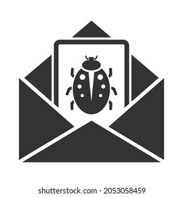 bug mail icon design vector