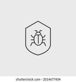 bug malicious virus security vector icon computer security 