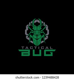 Bug military Tactical logo design vector illustration