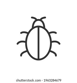 Bug minimal line icon. Web stroke symbol design. Bug sign isolated on a white background. Premium line icon.
