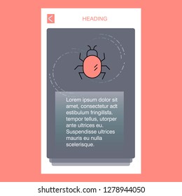 Bug  mobile vertical banner design design. Vector