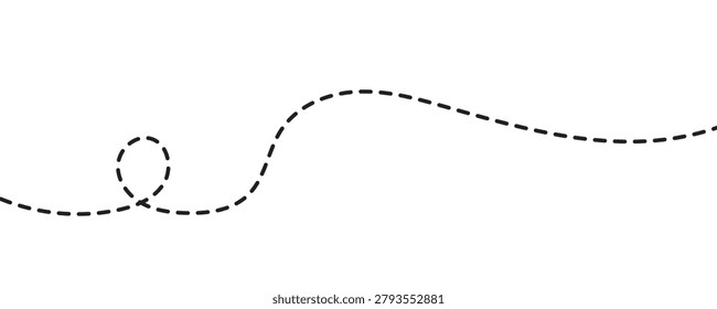 Bug movement track, simple route, cartoon-style journey, follow concept, creative design element, vector.