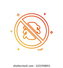 Bug not allowed icon design vector